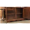 Image 3 : 2 DOOR WOODEN CABINET, CORNER SHELF AND PAINTED GOLD ROLLING STAND