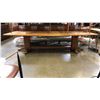 Image 3 : OAK DOUBLE PEDESTAL LARGE DINING TABLE WITH 2 LEAVES - APPROX. 120"  FULL LENGTH