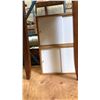 Image 4 : 2 ROUND WOODEN BAR TABLES, 2 BAMBOO WALL MOUNT CABINETS AND GROUP OF ASSORTED TABLE TOPS