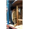Image 5 : 2 ROUND WOODEN BAR TABLES, 2 BAMBOO WALL MOUNT CABINETS AND GROUP OF ASSORTED TABLE TOPS