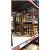 Image 3 : SET OF 4 OAK & RATTAN DINING CHAIRS