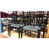 Image 3 : SET OF 6 BLACK WITH ROPE CORD SEATS CONTEMPORARY DINING CHAIRS