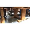 Image 3 : OAK DOUBLE PEDESTAL DINING TABLE WITH 2 LEAVES