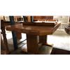 Image 4 : OAK DOUBLE PEDESTAL DINING TABLE WITH 2 LEAVES