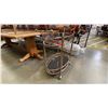 Image 3 : BRASS & GLASS ROLLING DRINK CART