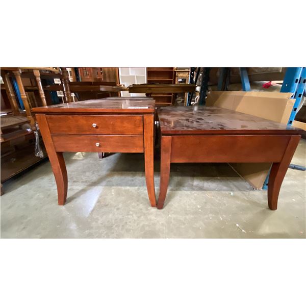 3 PCS. CONTEMPORARY COFFEE AND END TABLES SET