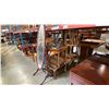 Image 1 : 3 PCS. WOOD & RATTAN GLASS TOP COFFEE AND END TABLE SET, RATTAN SIDE TABLE AND MIRROR