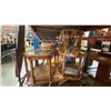 Image 3 : 3 PCS. WOOD & RATTAN GLASS TOP COFFEE AND END TABLE SET, RATTAN SIDE TABLE AND MIRROR