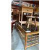 Image 2 : RATTAN GLASS TOP COFFEE TABLE, WICKER SINGLE DRAWER END TABLE AND VINTAGE MILKING STOOL