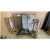 Image 1 : 2 FIRE SCREENS, 1 LOG HOLDER , 4 COMPANION SETS AND 1 STAND