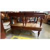 Image 1 : CHERRYWOOD FINISH 3 PCS. GLASS TOP COFFEE AND END TABLES SET