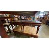 Image 3 : CHERRYWOOD FINISH 3 PCS. GLASS TOP COFFEE AND END TABLES SET