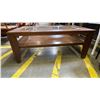 Image 1 : DARK MAHOGANY FINISH RECTANGULAR GLASS TOP COFFEE TABLE