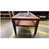 Image 3 : DARK MAHOGANY FINISH RECTANGULAR GLASS TOP COFFEE TABLE