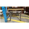 Image 3 : PAIR OF GLASS TOP END TABLES - METAL BASE WITH CRACKLE PAINTED FINISH