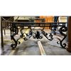 Image 5 : 2 PCS. HEAVY IRON BASE WITH GLASS TOPS COFFEE AND END TABLE SET