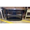 Image 1 : ELEGANT HEAVY SOLID WOOD TOP WITH BLACK METAL LEGS SOFA TABLE AND 3 TIER GLASS & METAL TV STAND