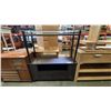 Image 1 : GLASS & METAL SOFA TABLE AND CHOCOLATE BROWN SMALL TV STAND