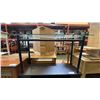 Image 3 : GLASS & METAL SOFA TABLE AND CHOCOLATE BROWN SMALL TV STAND