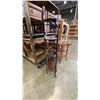 Image 4 : ANTIQUE MAHOGANY MIRRORED BACK CURIO STAND AND ROUND SIDE TABLE
