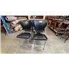 Image 1 : SET OF (4) 1950'S CHROME & BLACK STUDDED DINING CHAIRS