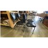 Image 3 : SET OF (4) 1950'S CHROME & BLACK STUDDED DINING CHAIRS