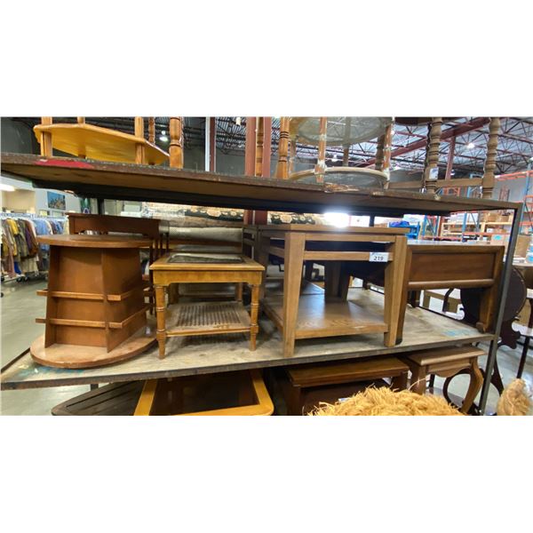 3 PAIRS OF ASSORTED END TABLES, 2 PCS. NESTING TABLE SET  AND 1 MAGAZINE TABLE
