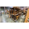 Image 1 : 3 TIER METAL FRAMED WITH PLYWOOD SHELVES MOBILE STORAGE SHELF UNIT - APPROX.8FT X 4FT X 5 3/4FT HIGH
