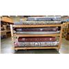 Image 1 : WOODEN MOBILE SHELF UNIT LOADED WITH ASSORTED AREA RUGS - APPROX. 23 LARGE & MEDIUM SZ. RUGS