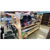 Image 1 : WOODEN MOBILE SHELF UNIT LOADED WITH ASSORTED AREA RUGS & RUNNERS - APPROX. 65 ASSORTED
