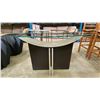 Image 1 : THICK GLASS TOP WITH BLACK & STAINLESS BASE SOFA/HALL TABLE