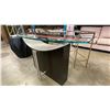 Image 2 : THICK GLASS TOP WITH BLACK & STAINLESS BASE SOFA/HALL TABLE