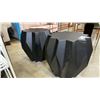 Image 1 : PAIR OF DESIGNER END TABLES - BLACK FINISH