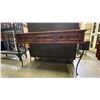 Image 1 : MEXICAN PINE WITH WROUGHT IRON BASE 3 DRAWER SOFA/HALL TABLE
