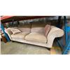 Image 2 : CONTEMPORARY BEIGE FABRIC UPHOLSTERED SOFA WITH 2 THROW CUSHIONS