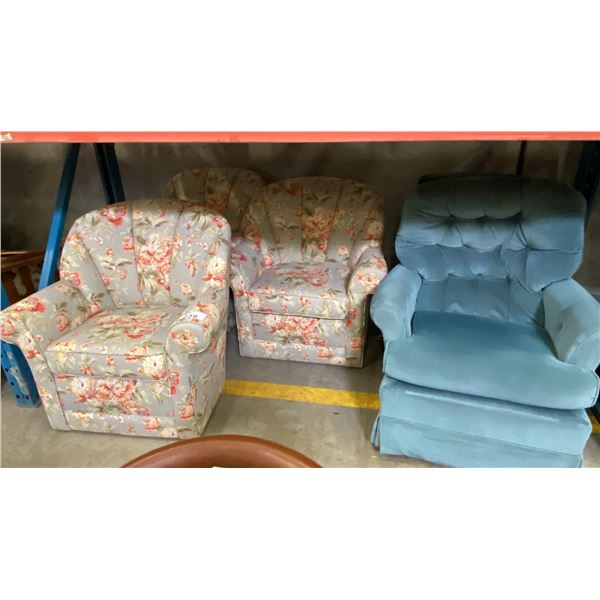 GROUP OF 5 ASSORTED LIVING ROOM CHAIRS