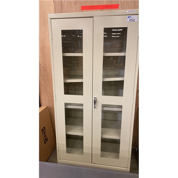 HAGEN 2 DOOR METAL GLASS FRONT MEDICINE/FIRST AID CABINET