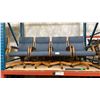 Image 1 : GROUP OF 8 OAK FRAMED BLUE FABRIC UPHOLSTERED EXECUTIVE OFFICE CHAIRS
