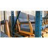 Image 2 : GROUP OF 8 OAK FRAMED BLUE FABRIC UPHOLSTERED EXECUTIVE OFFICE CHAIRS