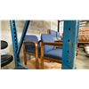 Image 2 : 4 OAK FRAMED BLUE FABRIC UPHOLSTERED EXECUTIVE  OFFICE CHAIRS