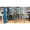 Image 1 : SET OF 4 TURQUOISE & NATURAL COUNTRY DINING CHAIRS