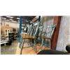 Image 2 : SET OF 4 TURQUOISE & NATURAL COUNTRY DINING CHAIRS