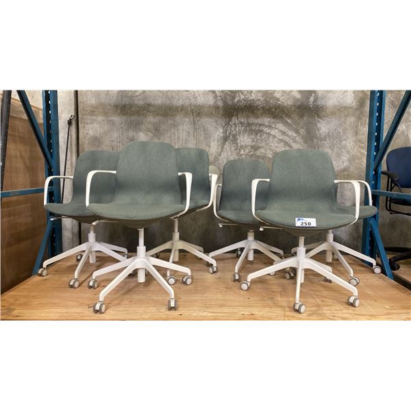 SET OF 6 IKEA GREY & WHITE OFFICE CHAIRS