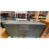 Image 3 : GREY & BEIGE METAL 2 DOOR/3 DRAWER SIDEBOARD