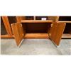 Image 3 : OAK GLASS FRONT ENTERTAINMENT STAND ON WHEELS