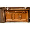 Image 2 : OAK 3 DOOR/3 DRAWER ENTERTAINMENT STAND AND WHITE 2 DRAWER SOFA/HALL TABLE