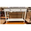Image 4 : OAK 3 DOOR/3 DRAWER ENTERTAINMENT STAND AND WHITE 2 DRAWER SOFA/HALL TABLE