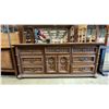 Image 2 : VINTAGE DARK OAK 2 DOOR/7 DRAWER DRESSER AND MAHOGANY SOFA/HALL TABLE