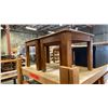 Image 4 : 3 PCS. OAK COFFEE AND END TABLES SET AND 2 LIDDED STORAGE BOXES