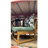 Image 3 : SET OF 4 FOLDING WOODEN CHAIRS, WOOD PATIO CHAIR WITH CUSHIONS AND 1 WICKER CHAIR